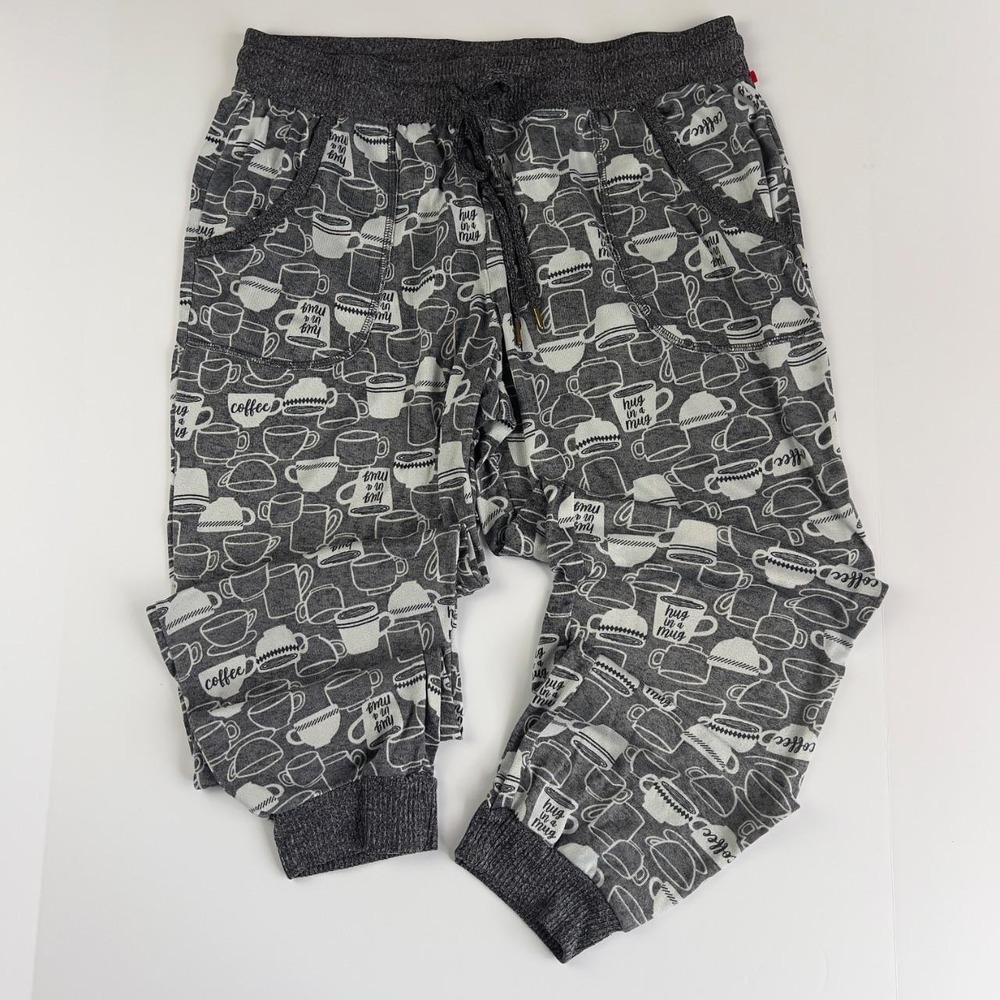 Secret Treasures Grey Coffee Mug Print Pajama Joggers Large 12-14 Loungewear